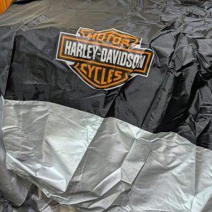 BẠT TRÙM XE ĐEN XÁM HD LOGO HARLEY DAVIDSON SOFTAIL