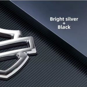 LOGO DÁN BÌNH XĂNG HARLEY DAVIDSON MẪU CVO MÀU CHROME NỀN ĐEN (LKCUSTOM)