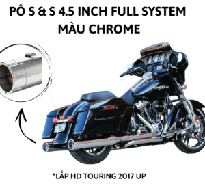 PÔ HIỆU S&S SYSTEM 4.5 INCH MÀU CHROME LẮP HD TOURING 2017 Up 550-0851