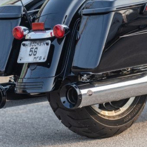 PÔ HIỆU S&S SLIP ON GNX 4'' MÀU CHROME ĐUÔI ĐEN LẮP HD TOURING 2017 UP 550-0991 - CẶP