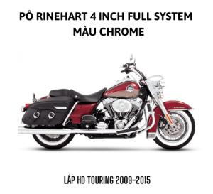 PÔ RINEHART FULL SYSTEM 4 INCH MÀU CHROME LẮP TOURING '09 -'15 100-0300C - BỘ