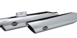 PÔ HIỆU S&S SLIP ON SLASH MÀU CHROME LẮP HD SOFTAIL 2018 UP M8 (NGOẠI TRỪ HERITAGE/DELUXE) 550-0736 - CẶP