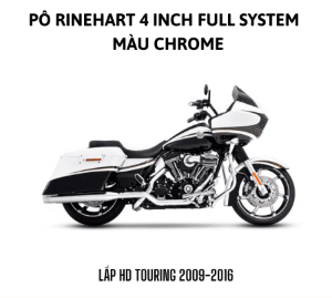 PÔ RINEHART FULL SYSTEM 4 INCH MÀU CHROME LẮP HD TOURING 2009 - 2016 100-0200 - BỘ