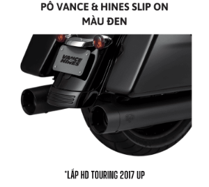 PÔ SLIP-ON HIỆU VANCE HINES MÀU BLACK LẮP TOURING 2017-UP 46650 - ĐÔI