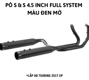 PÔ HIỆU S & S MÀU ĐEN MỜ 4.5 INCH FULL SYSTEM LẮP HD TOURING 2017 UP 550-0702B - BỘ