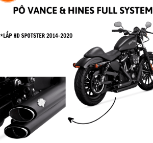PÔ VANCE HINES FULL SYSTEM MÀU ĐEN LẮP HD SPOTSTER 2014-2020 47229