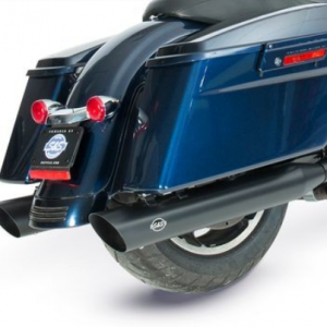 PÔ HIỆU S&S SLIP ON SLASH 4'' MÀU ĐEN LẮP HD TOURING MODEL(95-16), TRI GLIDE MODEL(09-19) 550-0692 - CẶP