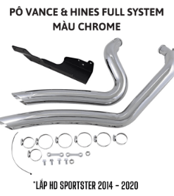 PÔ VANCE HINES FULL SYSTEM MÀU CHROME LẮP HD SPORTSTER '14 - '20 26067(VH0111) - BỘ
