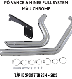 PÔ VANCE HINES FULL SYSTEM MÀU CHROM LẮP HD SPORTSTER 2014-2020 17229 - BỘ