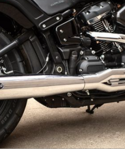 PÔ S&S FULL CÂY SUPER STREET 2-1 MÀU CHROME ĐUÔI ĐEN LẮP CHO SOFTAIL 2018UP 550-0791B - CẶP