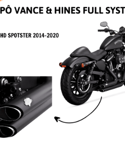 PÔ VANCE HINES FULL SYSTEM MÀU ĐEN LẮP HD SPOTSTER 2014-2020 47229