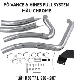 PÔ VANCE HINES FULL SYTEM MÀU CHROM LẮP HD SOFTAIL 1986 - 2017 26069 - BỘ