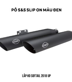 PÔ HIỆU S&S SLIP ON SLASH MÀU BLACK LẮP HD SOFTAIL 2018 UP M8 550-0735 - CẶP
